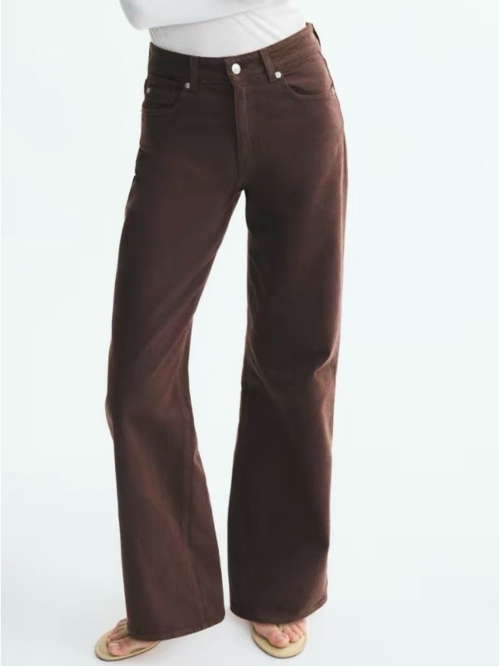 NWT Plus Size 20 H&M High-Waist Wide Straight Jeans in Dark Brown